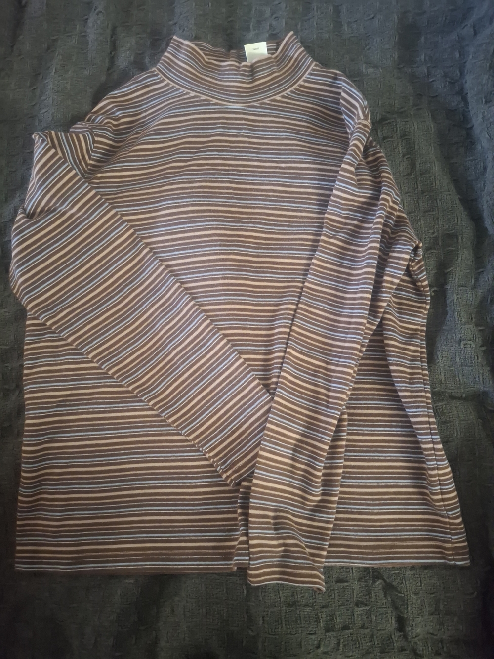 St. John's Bay Brown Striped Long-Sleeve Top